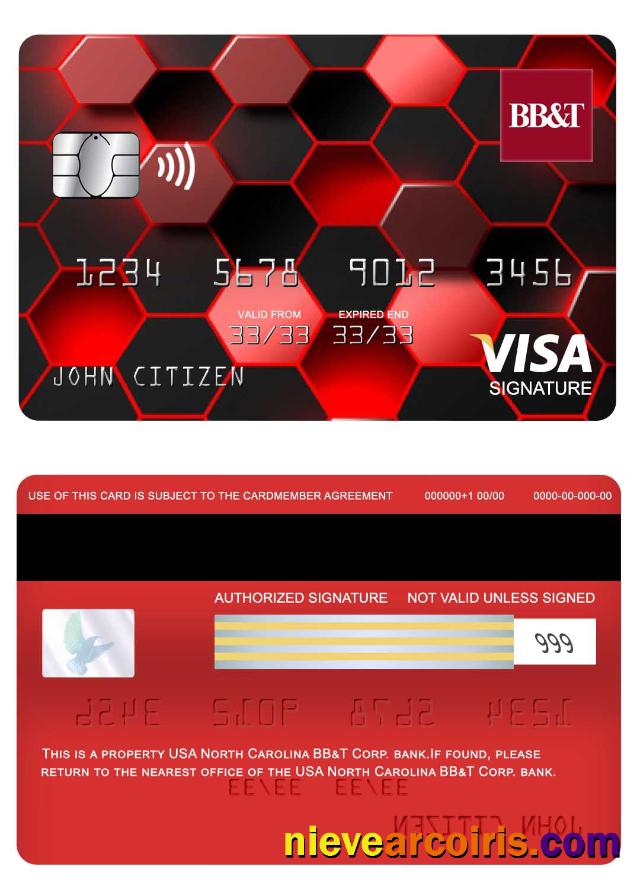 USA North Carolina BB&T Corp. bank visa signature card